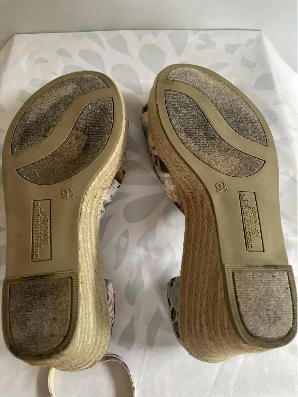 Floral Espadrille Wedge Sandals Size 9.5 Christian Siriano for Payless